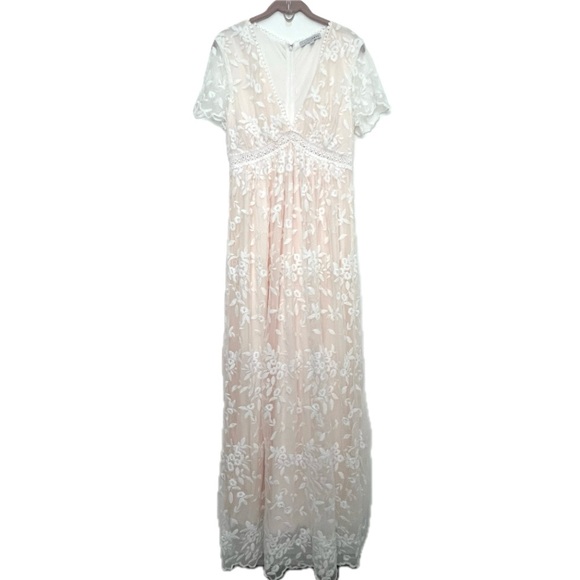 Baltic Born Bohemian Tulle Feminine Whimsical Embroidered Maxi Dress Size Medium - Picture 3 of 16